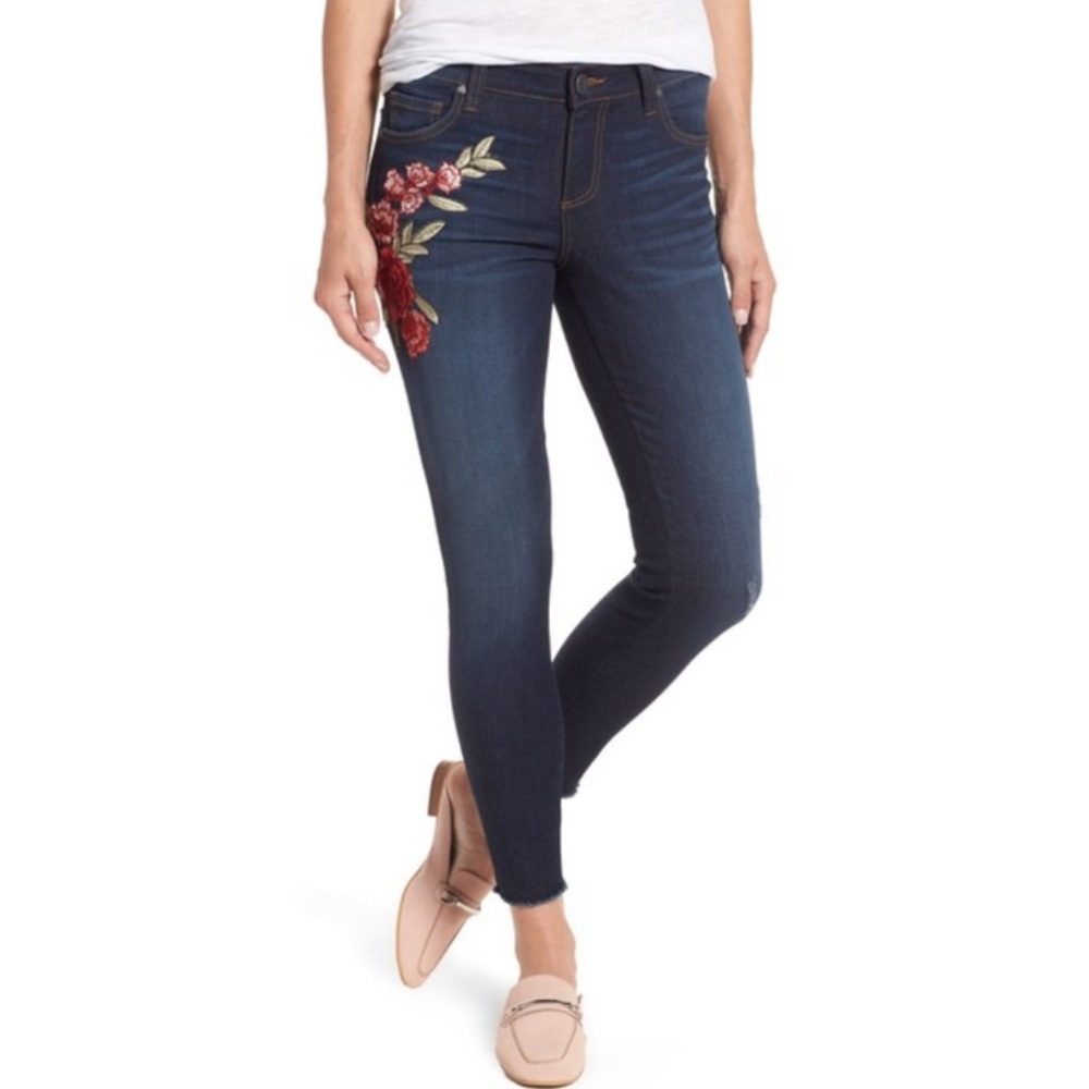Kut from the Kloth Embroidered Skinny Jeans 0P